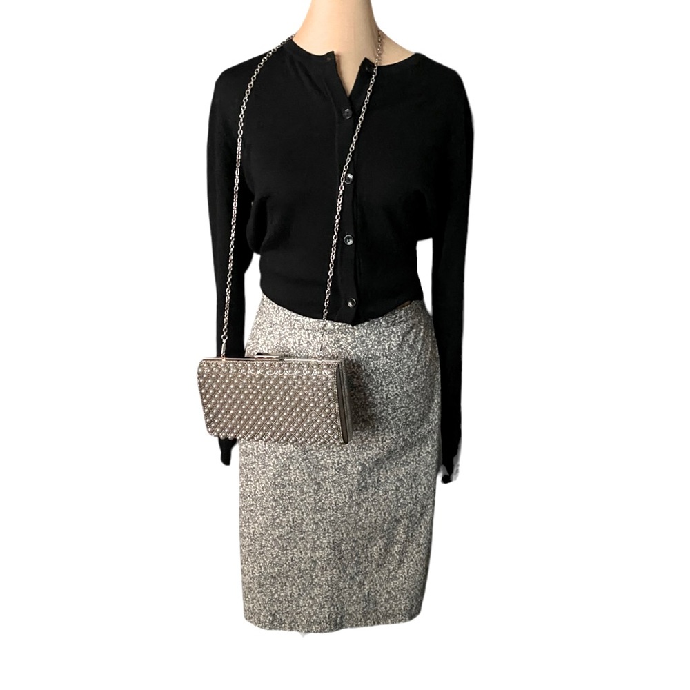 Vintage 90s / Y2K The Limited Gray & White Floral Pencil Skirt size women’s 8